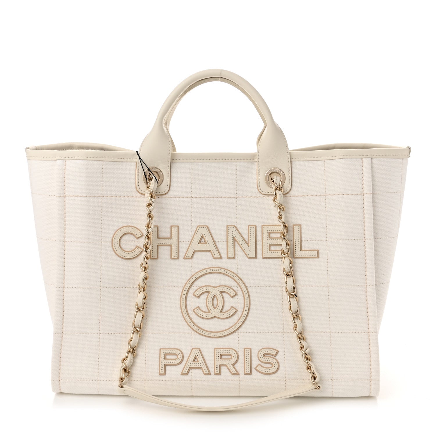 Chanel Cotton Medium Deauville Tote White 1 of 12