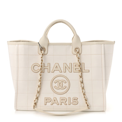 Chanel Cotton Medium Deauville Tote White 1 of 12