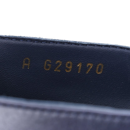 Chanel Lambskin CC Loafers 37.5 Navy 8 of 8