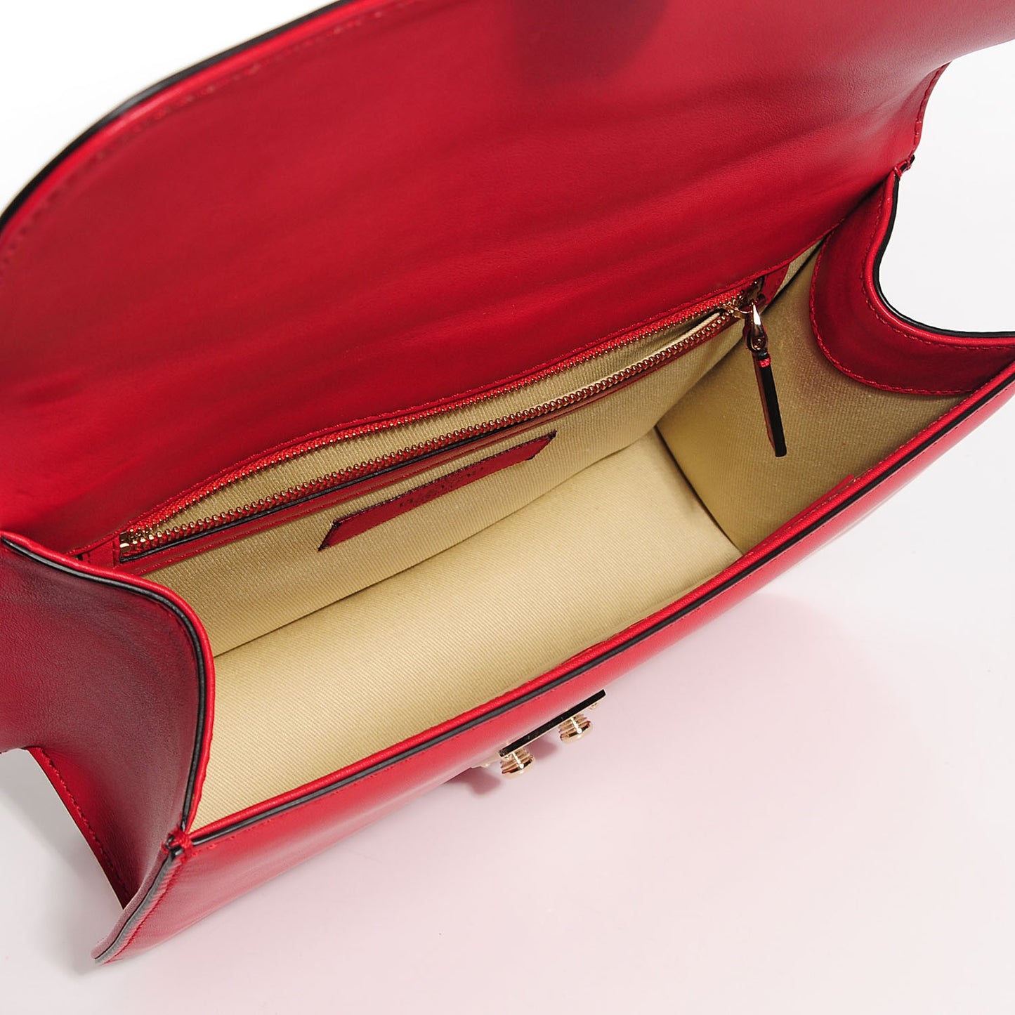 Vitello Medium Glam Lock Rockstud Flap Red