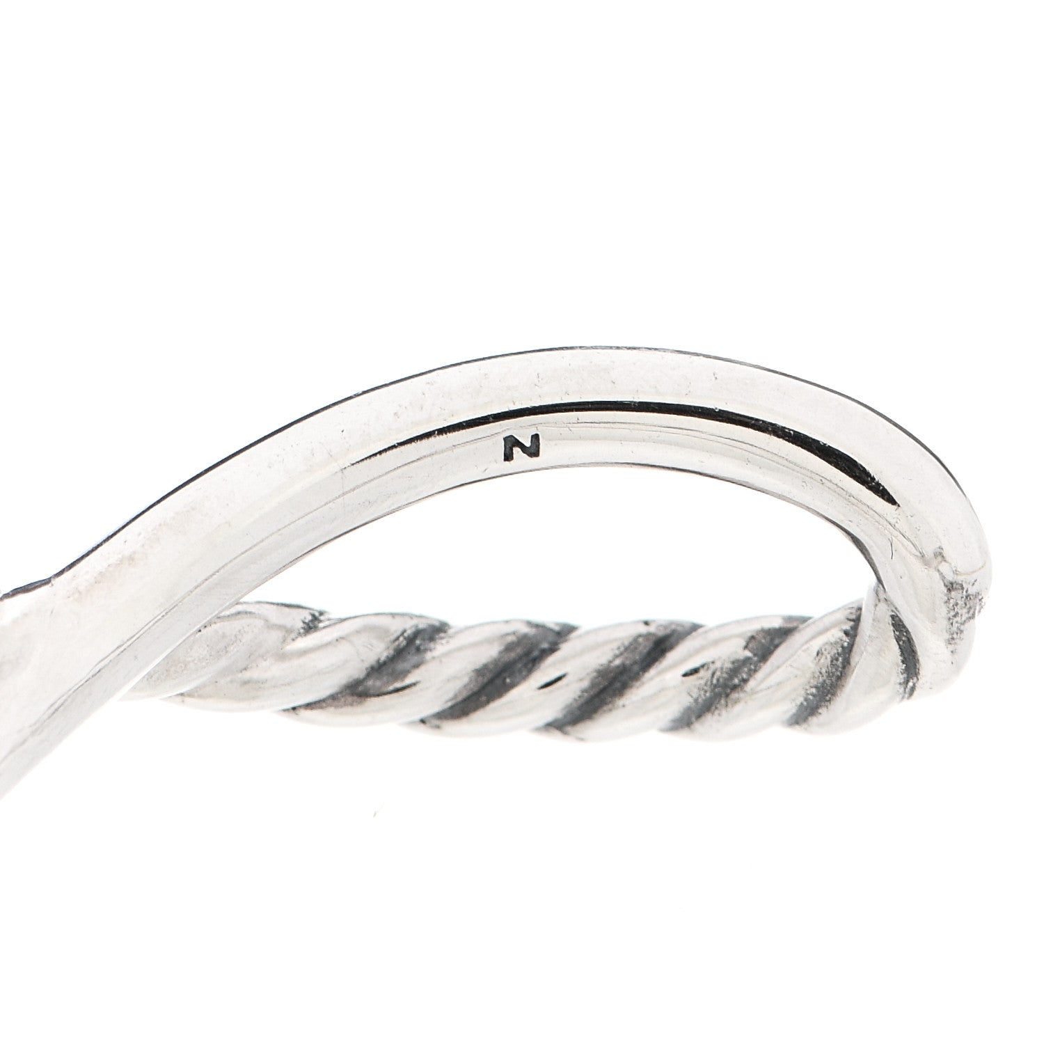 David Yurman Sterling Silver Crossover Cable Hoop Earrings 5 of 5