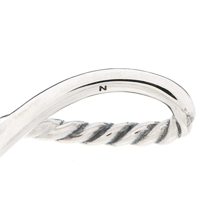 David Yurman Sterling Silver Crossover Cable Hoop Earrings 5 of 5
