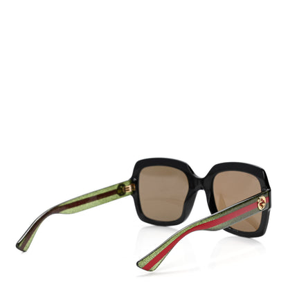 Gucci Acetate Oversize Square Web GG 0036S Sunglasses Black Green 5 of 5