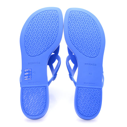 Hermes Rubber Womens Egerie Sandals 40 Bleu Outremer 6 of 10