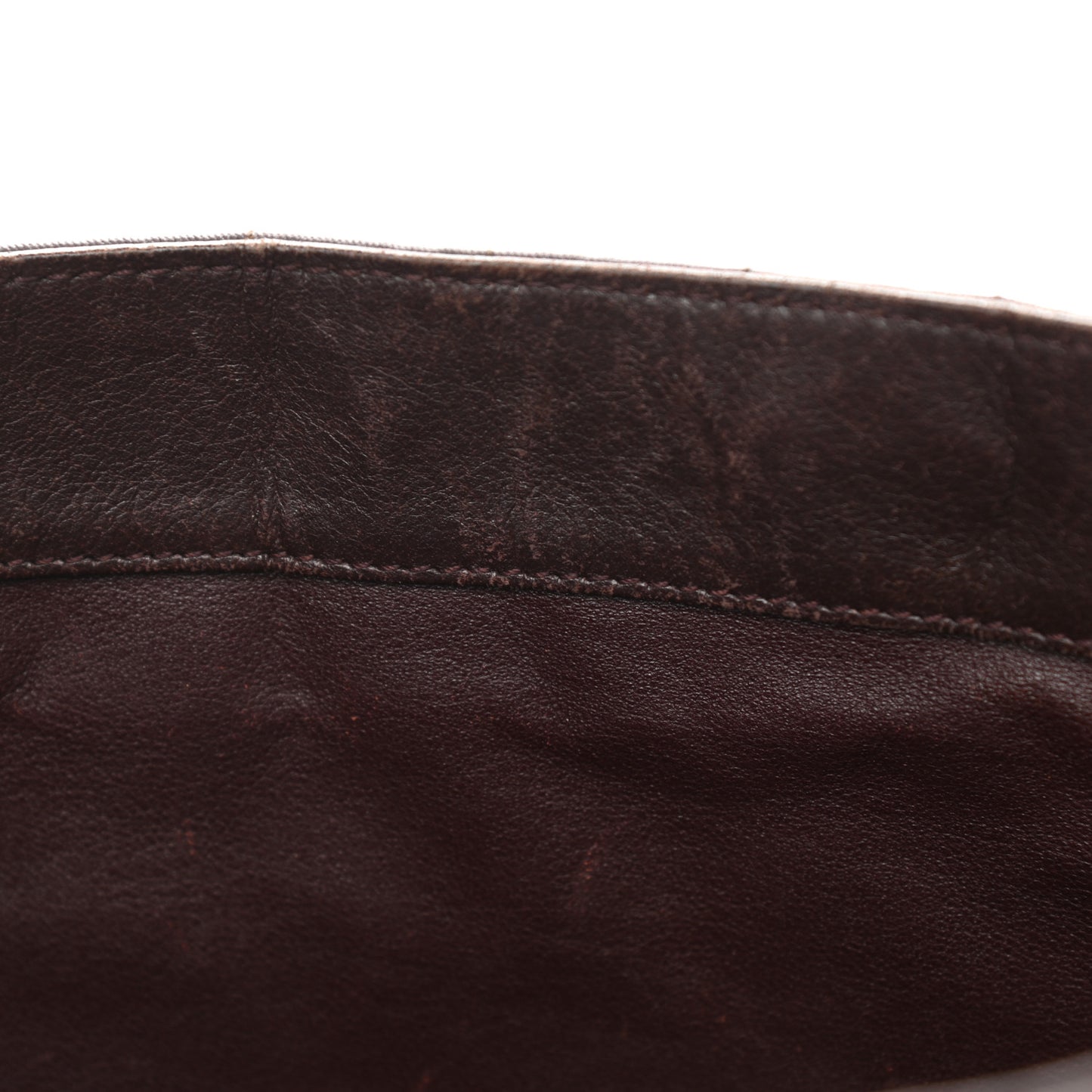 Canvas Calfskin Chocolate Bar Quilted CC Shoulder Bag Dark Brown