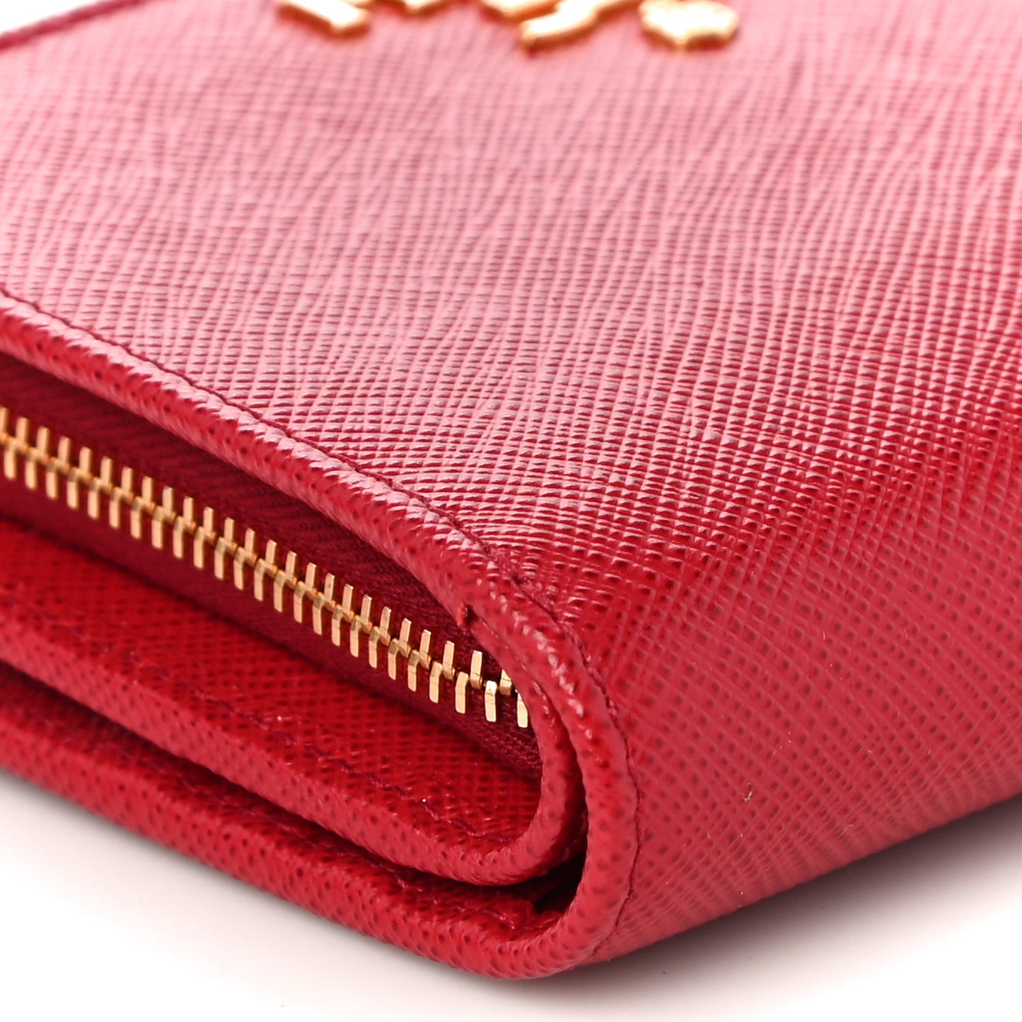 Saffiano Metal Compact Wallet Fuoco
