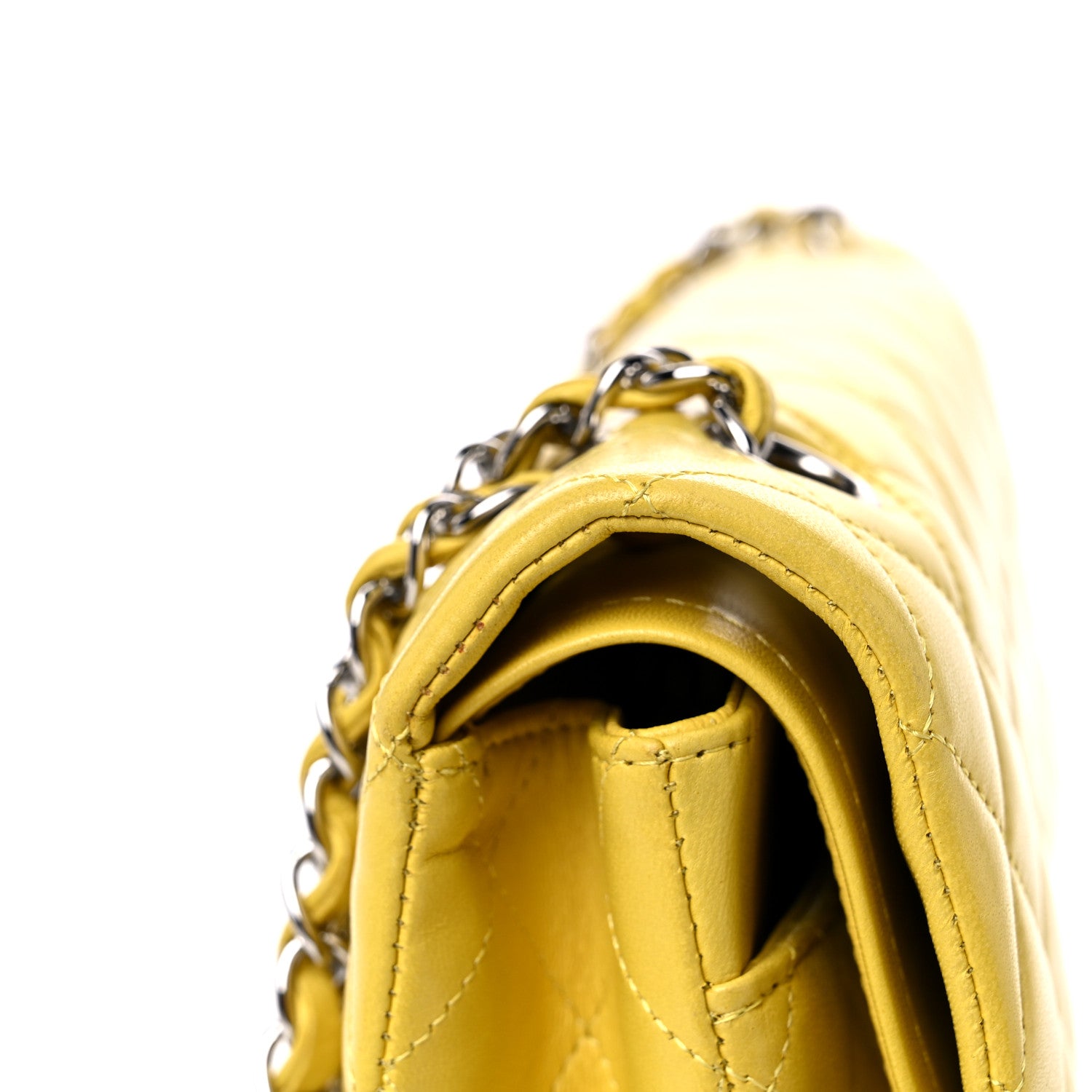 Chanel Lambskin Quilted Medium Double Flap Yellow 15 of 16