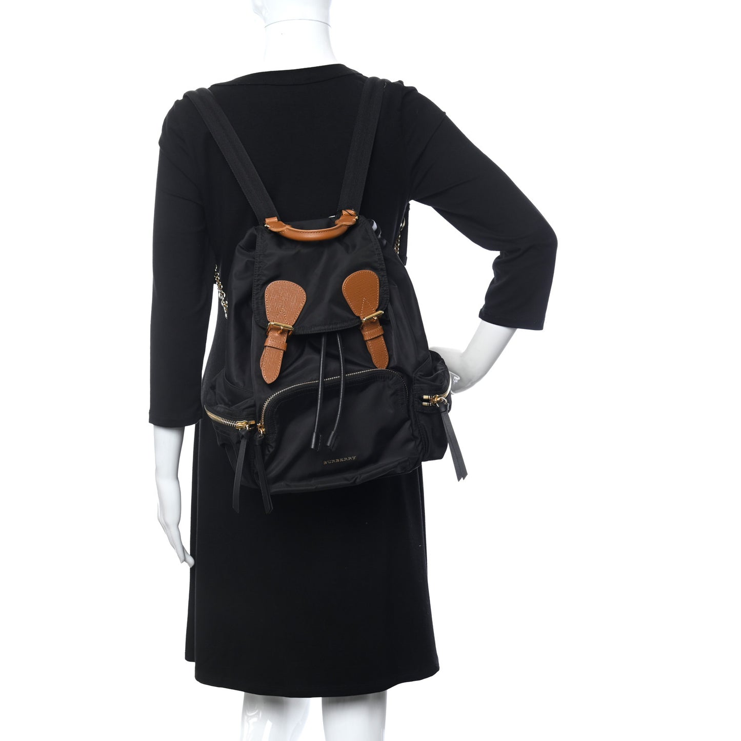 Nylon Medium Rucksack Backpack Black