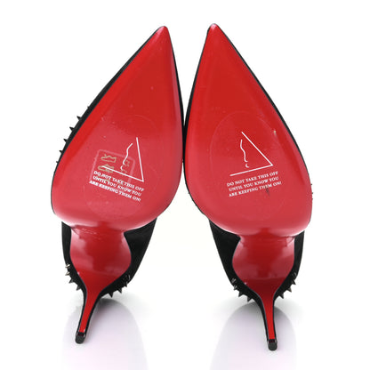 Christian Louboutin Veau Velours Anjalina 100 Pumps 42 Black Gun 5 of 8