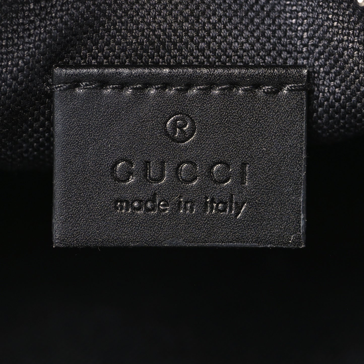 GG Supreme Monogram Appia Calfskin Web Small Camera Messenger Bag Black Grey
