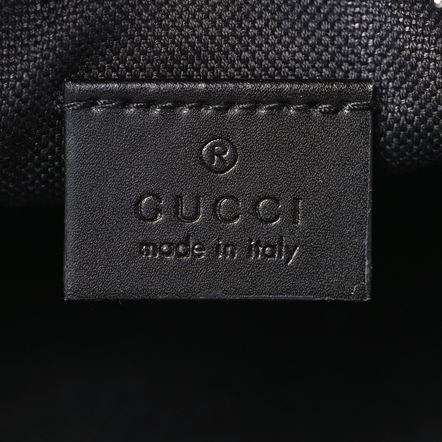Gucci GG Supreme Monogram Appia Calfskin Web Small Camera Messenger Bag Black Grey 6 of 9
