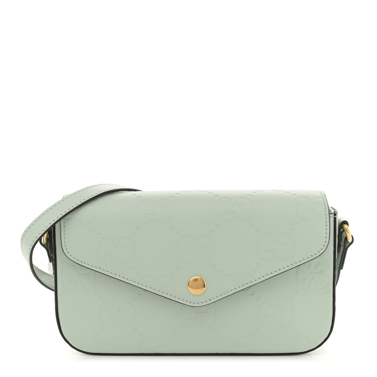 Calfskin GG Super Mini Shoulder Bag Pale Blue