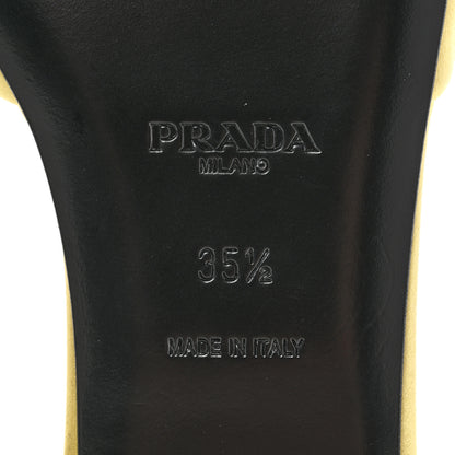 Prada Satin Crystal Logo 10mm Slide Sandals 35.5 Ananas 7 of 8