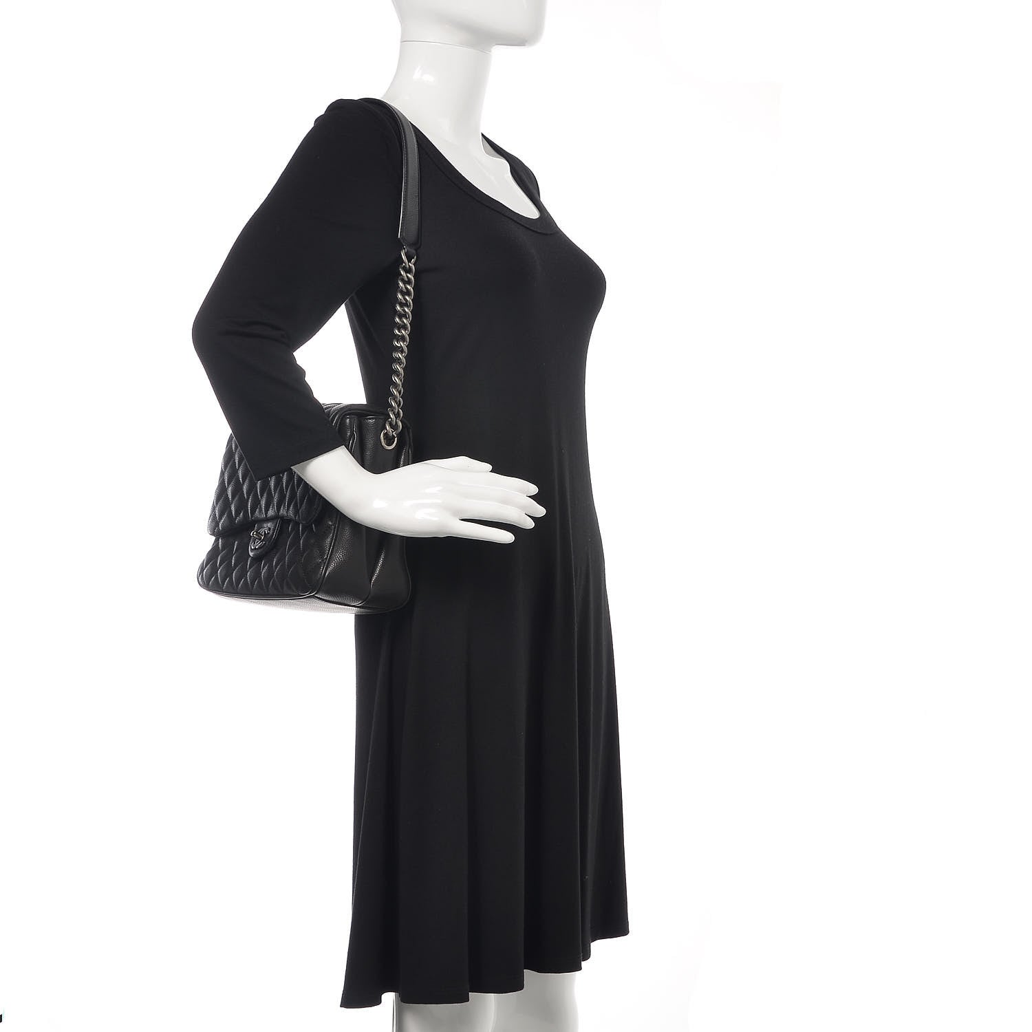 Chanel Caviar Quilted Medium Rock In Rome Single Flap Black 2 of 12