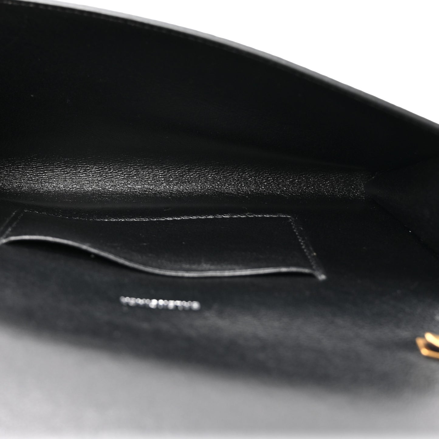 Grained Calfskin Logo Cash Phone Holder Wallet On Chain Black White