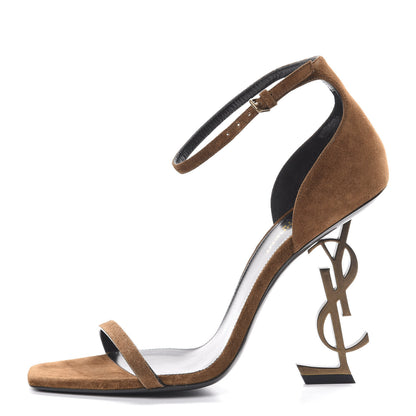 Saint Laurent Suede Calfskin Opyum 110 Sandals 38.5 Cachemere Gold 1 of 10