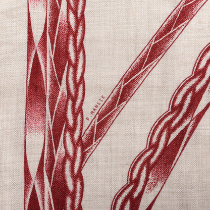 Hermes Cashmere Silk Robe Du Soir Shawl 140 Naturel Rouge H Bois de Rose 3 of 4
