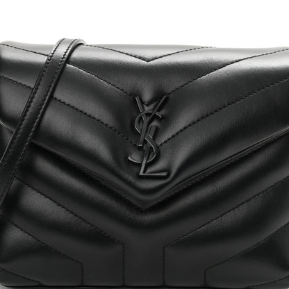 Saint Laurent Calfskin Y Quilted Monogram Toy Loulou Crossbody Bag Black 8 of 11