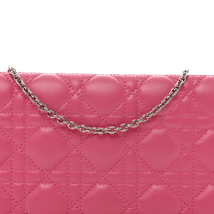Christian Dior Lambskin Cannage Lady Dior Convertible Clutch Fuchsia 5 of 10