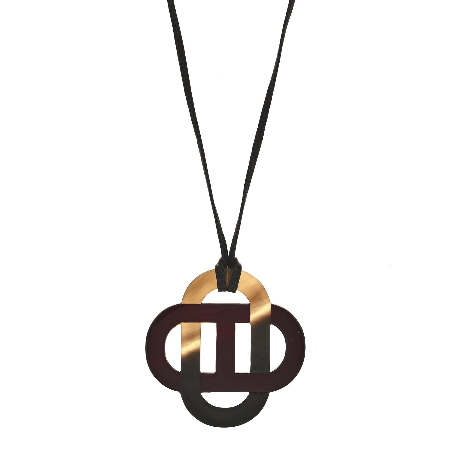 Hermes Buffalo Horn Lacquer Isatis Necklace 1 of 5