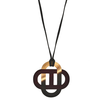Hermes Buffalo Horn Lacquer Isatis Necklace 1 of 5