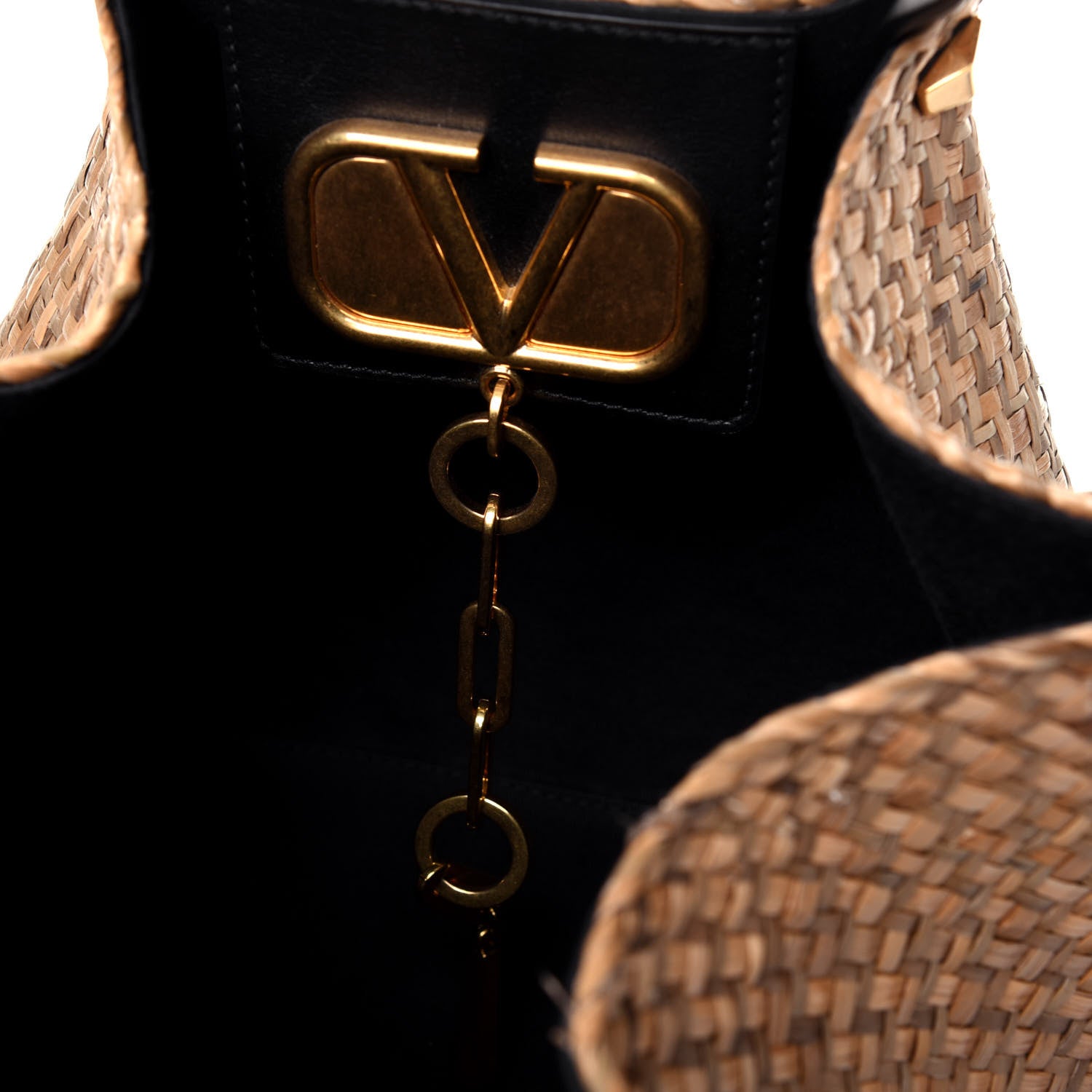 Valentino Garavani Raffia Medium Vlogo Escape Shopper Natural Black Rouge 12 of 23