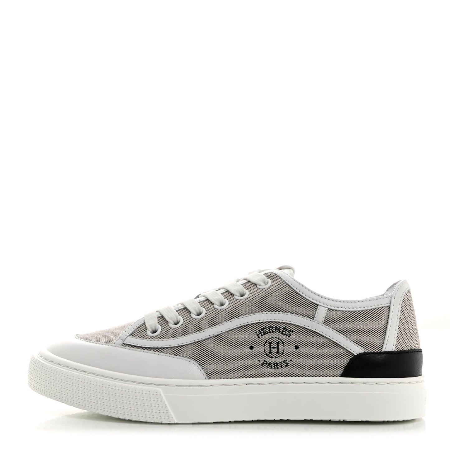 Canvas Calfskin Get Sneakers 36 Prunoir White