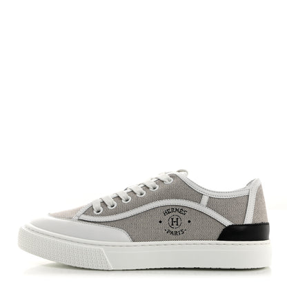Hermes Canvas Calfskin Get Sneakers 36 Prunoir White 1 of 8