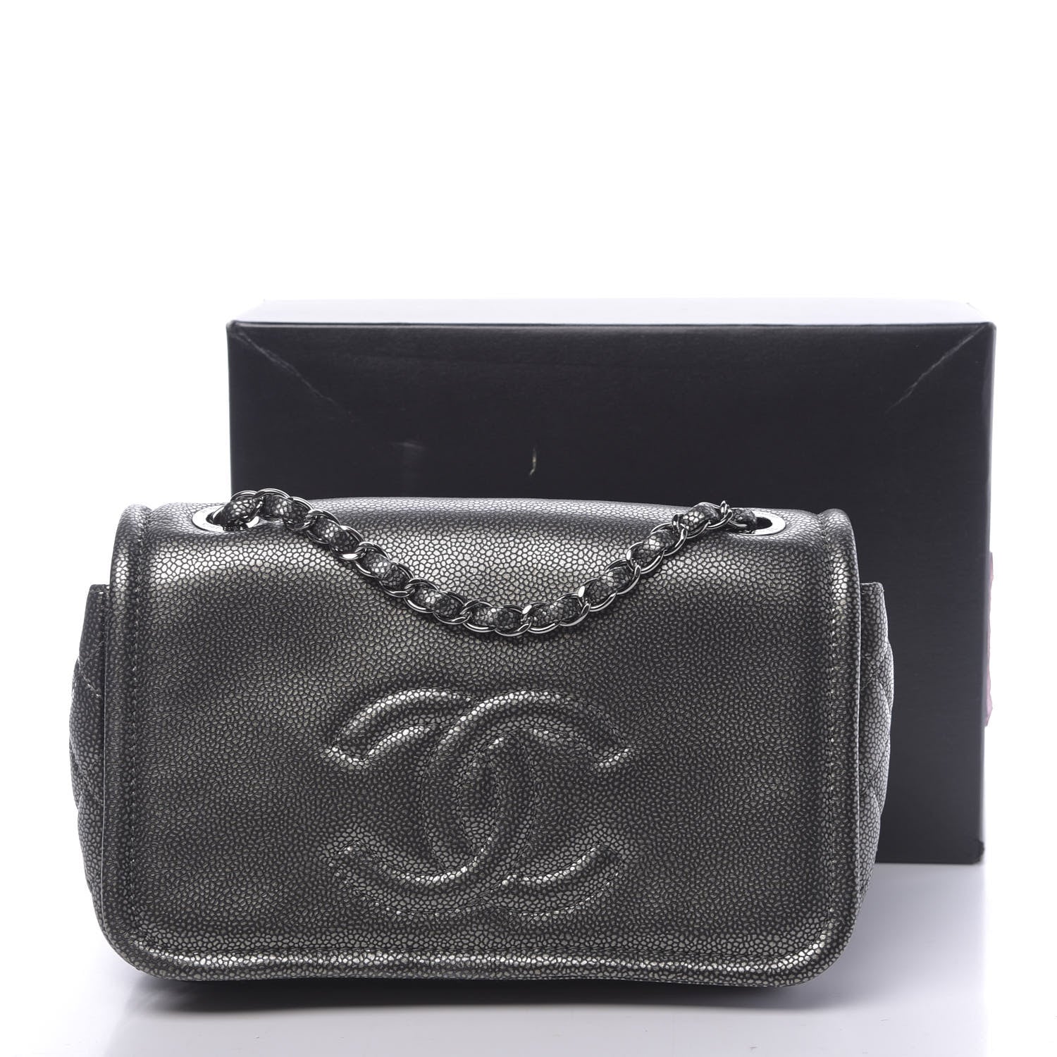 Chanel Metallic Caviar Medium Timeless CC Flap Dark Silver 11 of 11