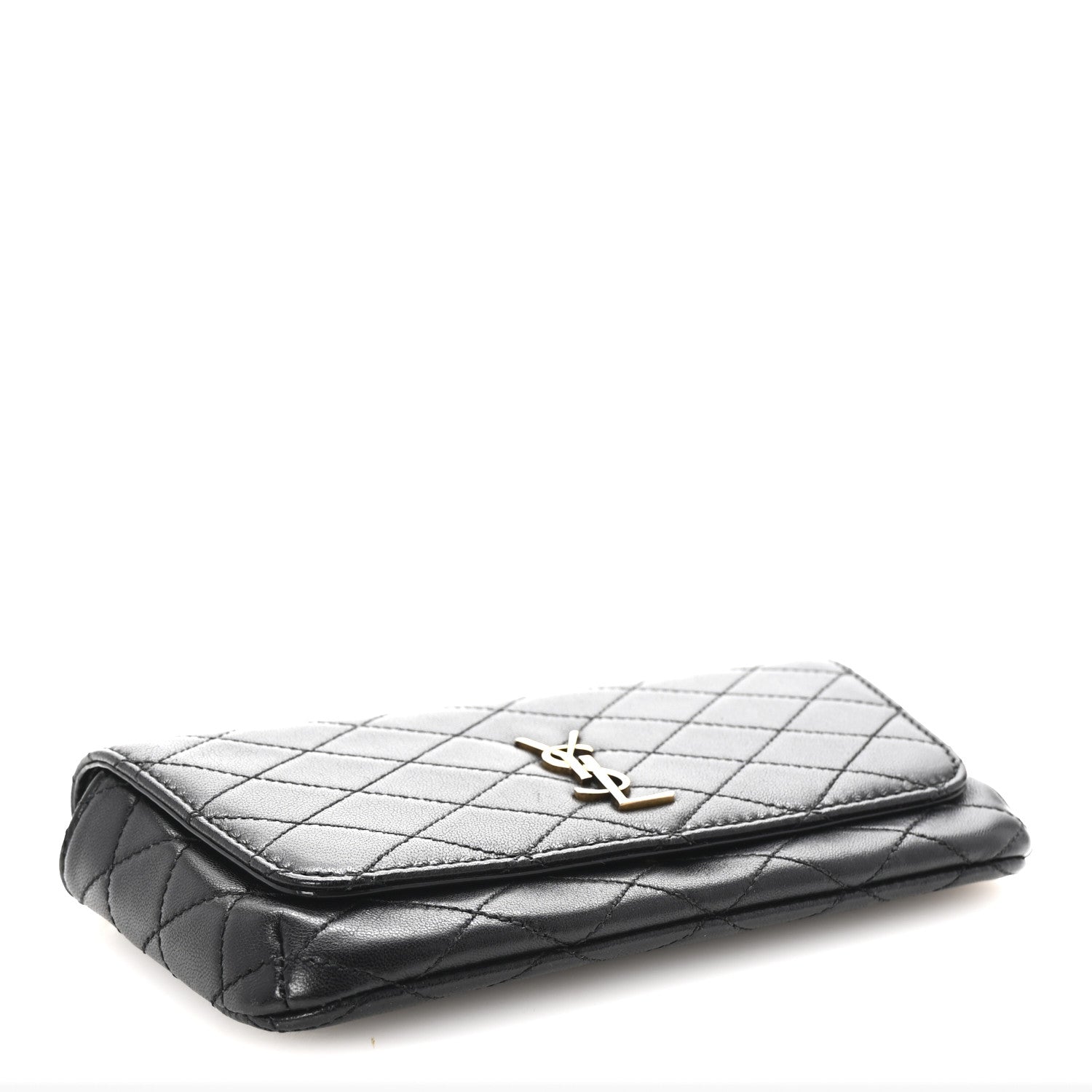 Saint Laurent Lambskin Quilted Gaby Phone Holder Crossbody Black 4 of 9