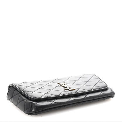 Saint Laurent Lambskin Quilted Gaby Phone Holder Crossbody Black 4 of 9