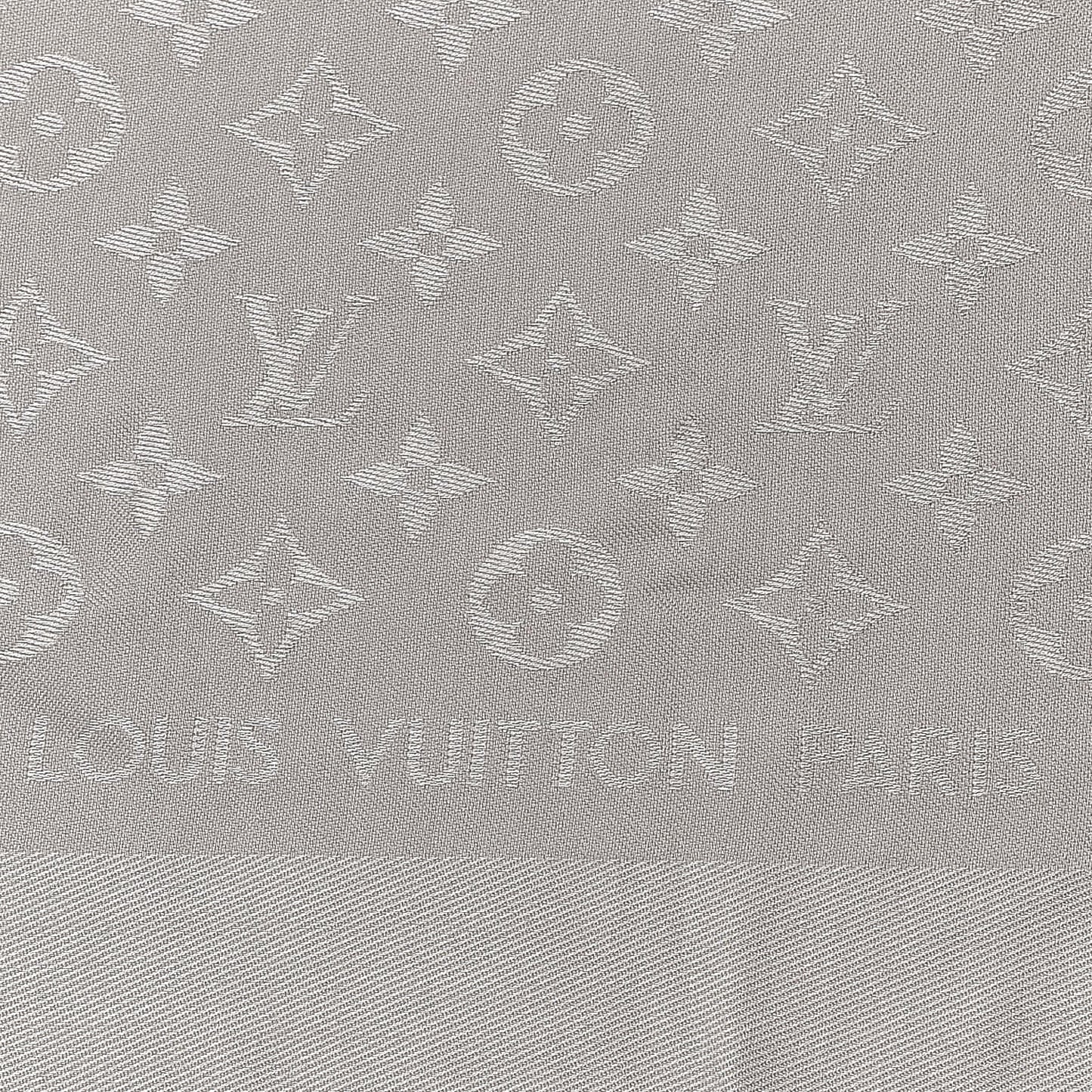 Silk Wool Monogram Shawl Greige
