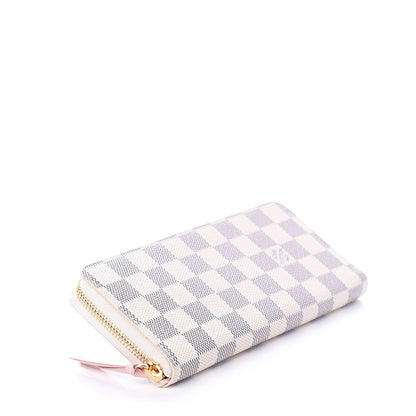 Louis Vuitton Damier Azur Clemence Wallet Rose Ballerine 3 of 5