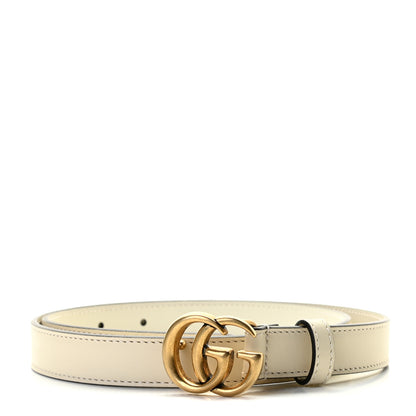 Gucci Calfskin Double G 20mm Belt 80 32 Mystic White 1 of 4