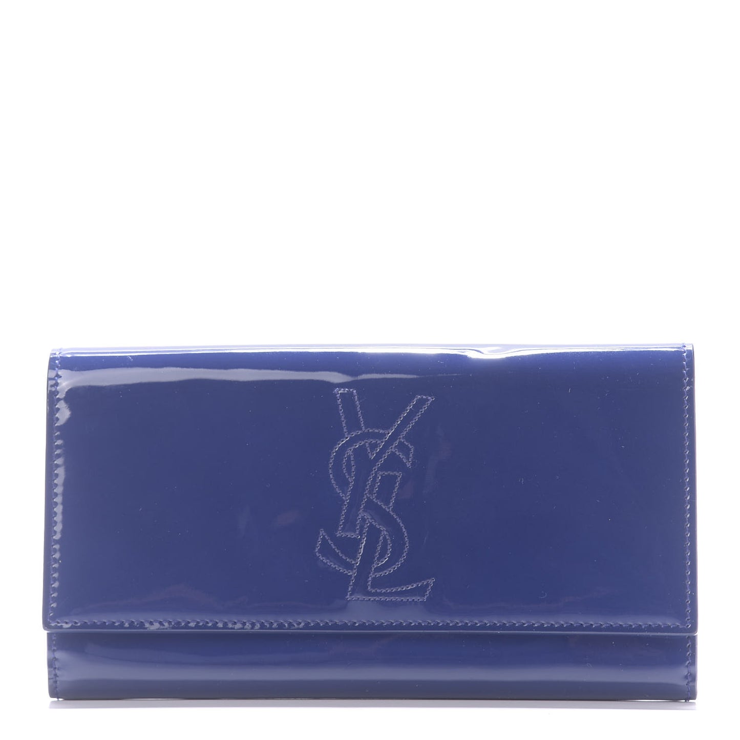 Patent Belle De Jour Flap Wallet Blue