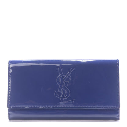 Saint Laurent Patent Belle De Jour Flap Wallet Blue 1 of 11