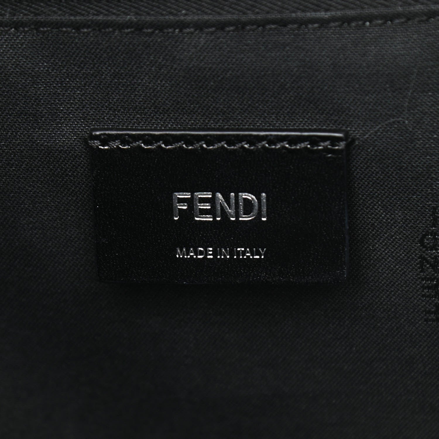 Fendi Glazed Fabric Vitello Liberty FF 1974 Diagonal East West Shopper Tote Tobacco Moresco Black 6 of 10