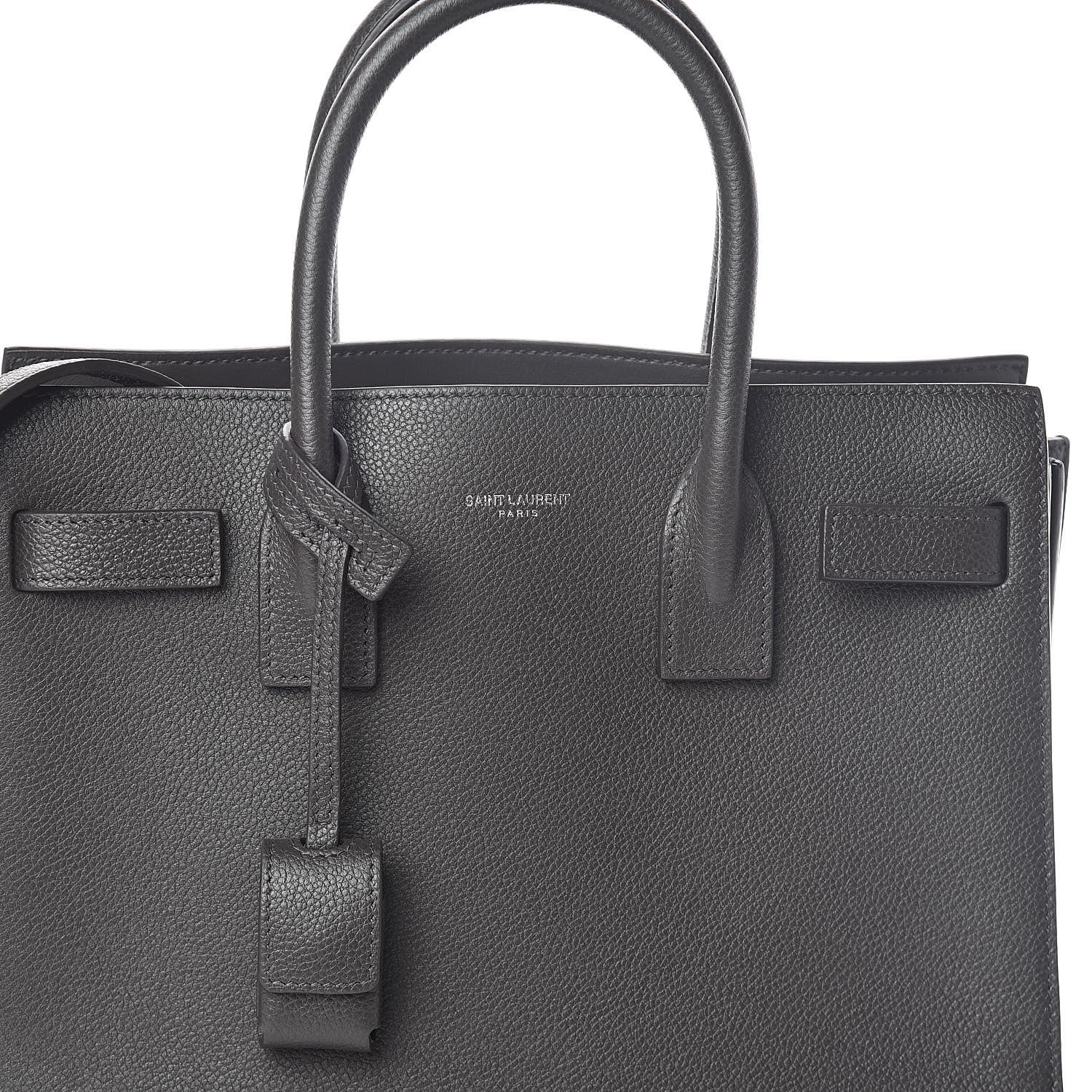 Saint Laurent Grained Calfskin Baby Sac De Jour Coal 7 of 9