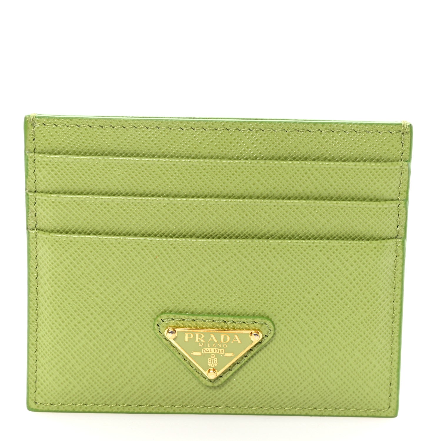Prada Saffiano Triangle Card Case Edera 1 of 6