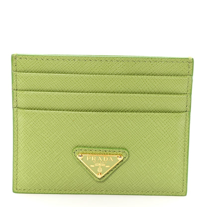 Prada Saffiano Triangle Card Case Edera 1 of 6