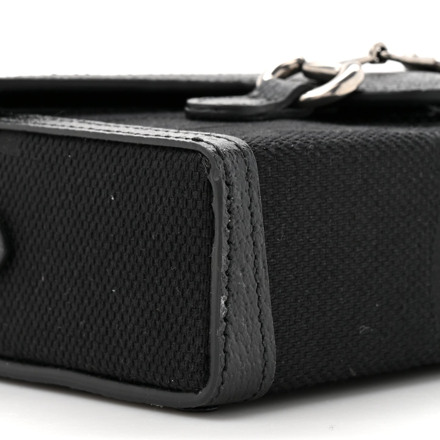 Monogram Jumbo GG Textured Dollar Calfskin Mini Horsebit 1955 Shoulder Bag Black