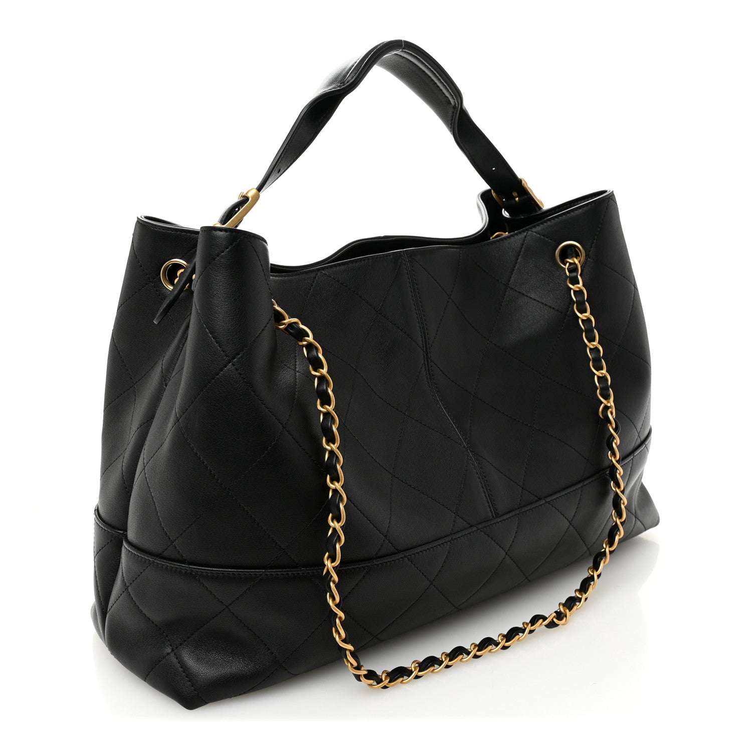 Chanel Calfskin Quilted Large Coco Base Shopping Bag Black 3 of 10