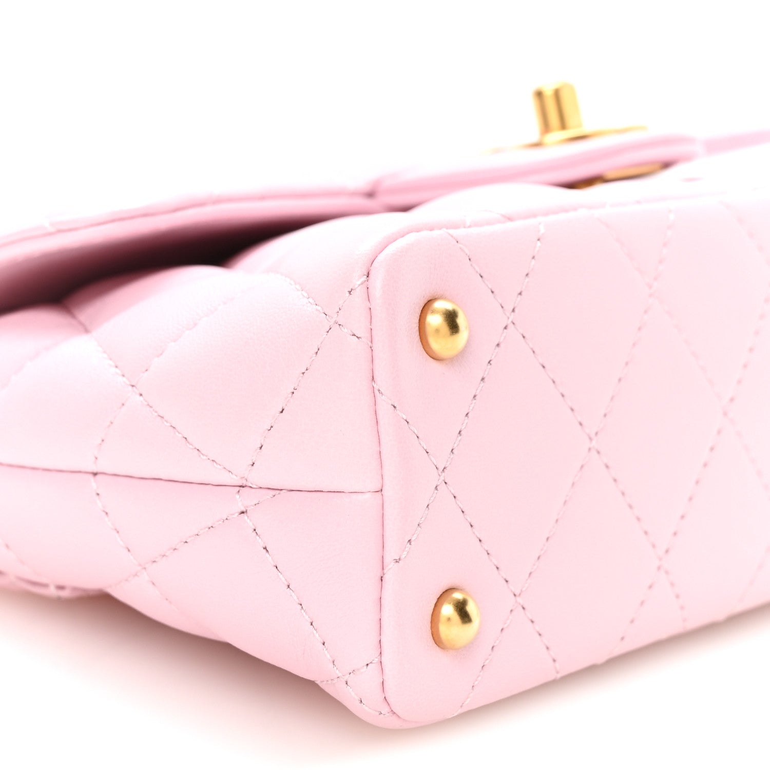 Chanel Lambskin Quilted Mini Flap Top Handle Bag Light Pink 9 of 11