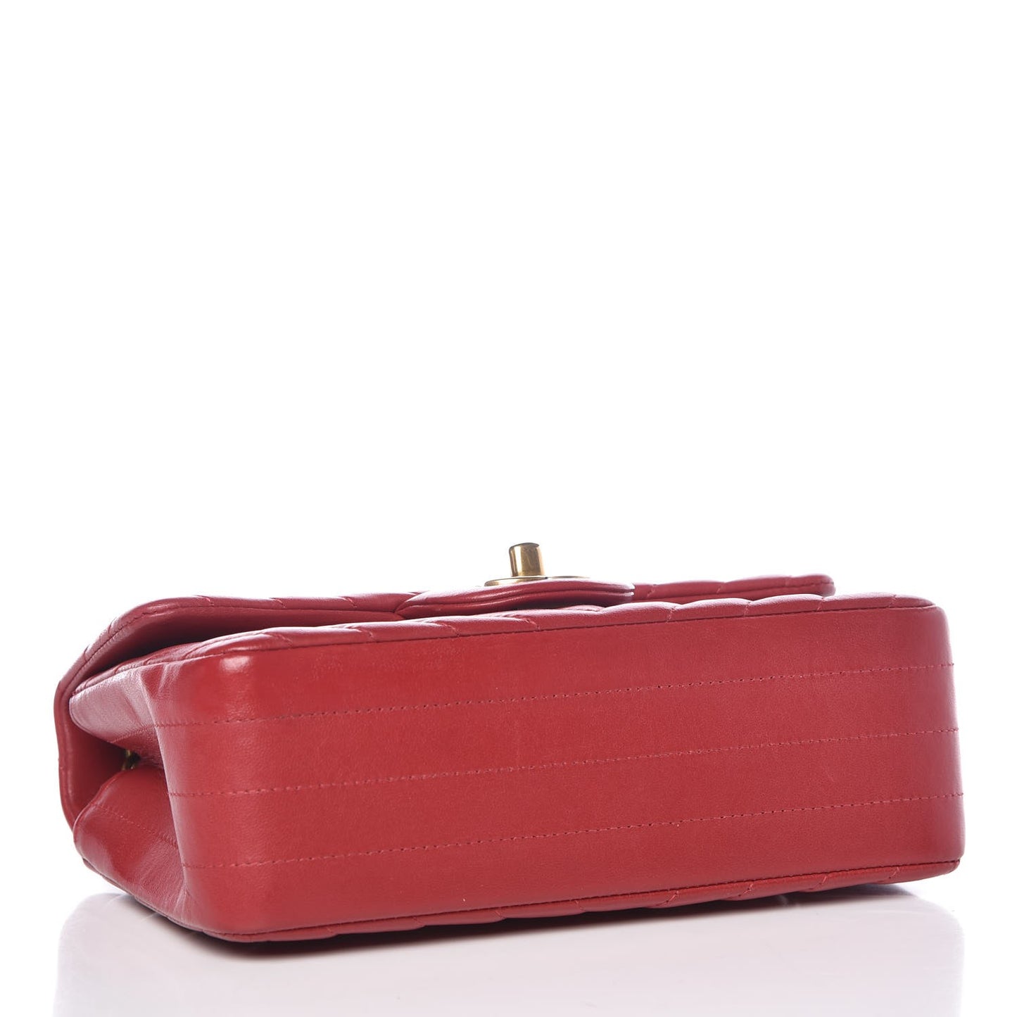 Lambskin Chevron Quilted Mini Rectangular Flap Red