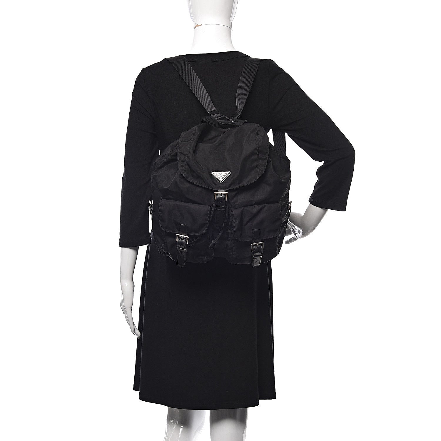 Prada Nylon Vela Medium Backpack Black 2 of 11