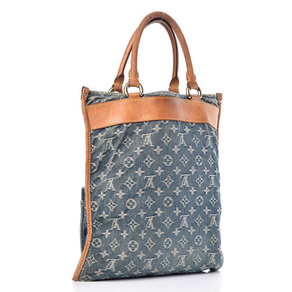 Louis Vuitton Monogram Denim Sac Plat Blue 3 of 14