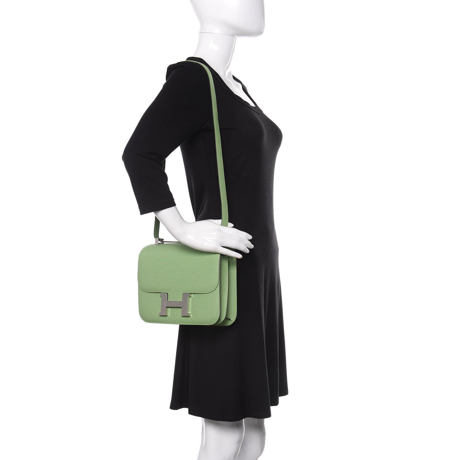 Hermes Epsom Constance 24 Vert Criquet 2 of 12