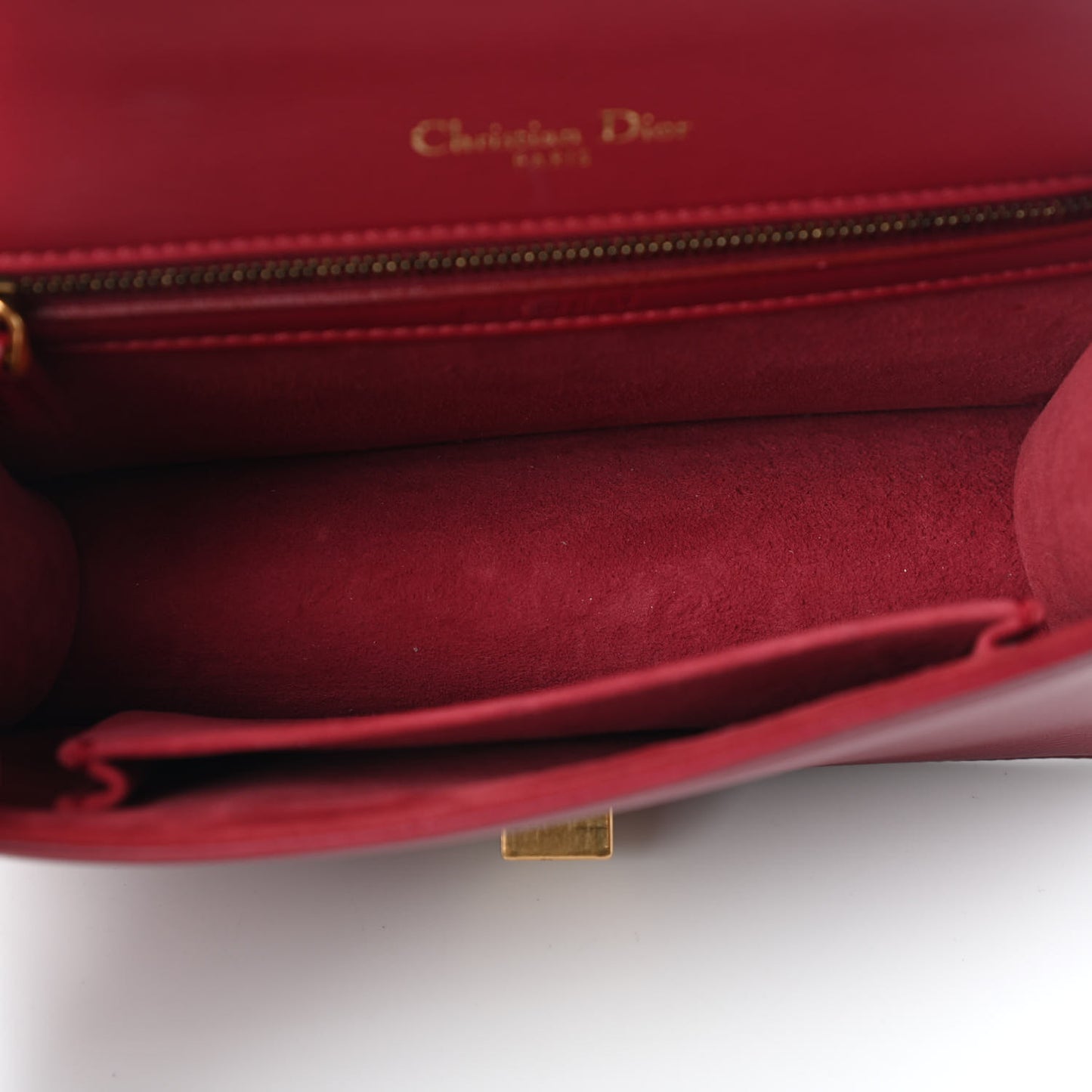 Calfskin Studded Medium Diorama Flap Bag Red