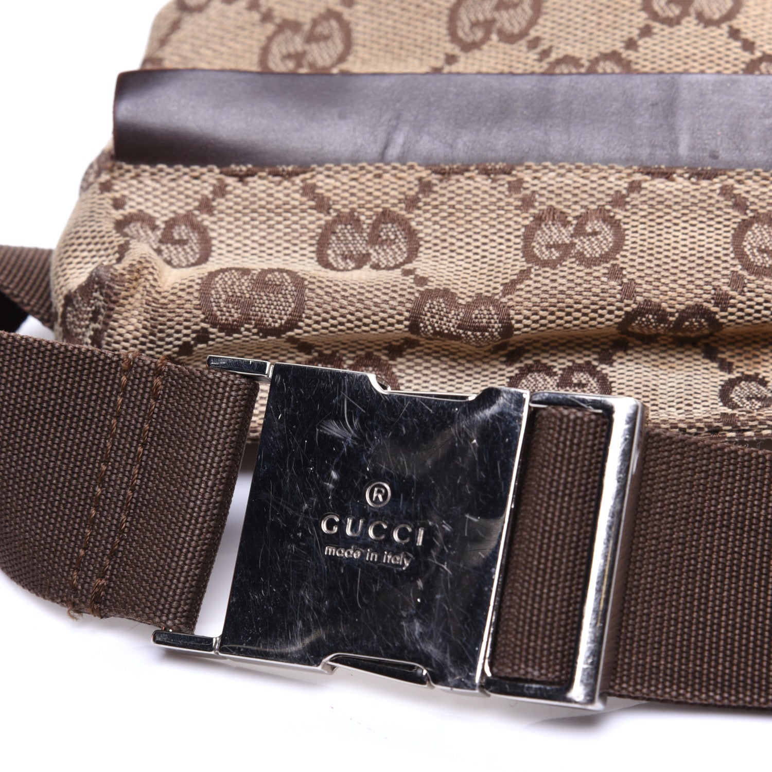 Gucci GG Monogram Double Pocket Belt Bag Dark Brown 16 of 19