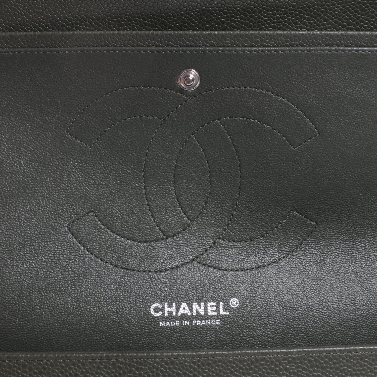 Chanel Caviar Jumbo Double Flap Dark Green 6 of 8